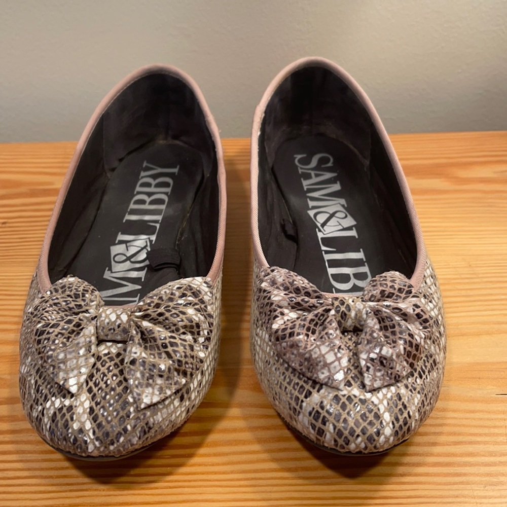 Sam & Libby Reptile Bow Flats